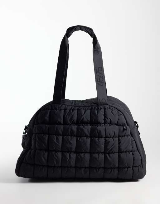 4505 puffy quilted bowler-taske med udvendig lomme og rum til sneakers i sort, 4 af 4