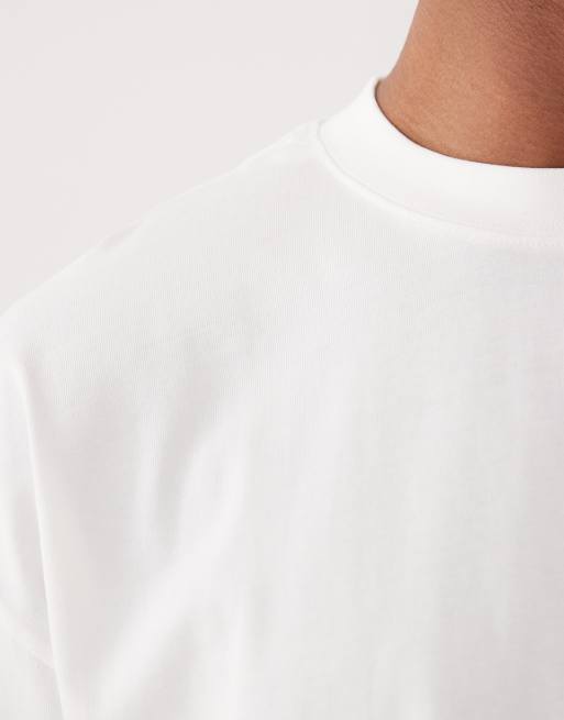 4505 quick dry boxy cropped heavyweight cotton training t-shirt in white , 2 of 5