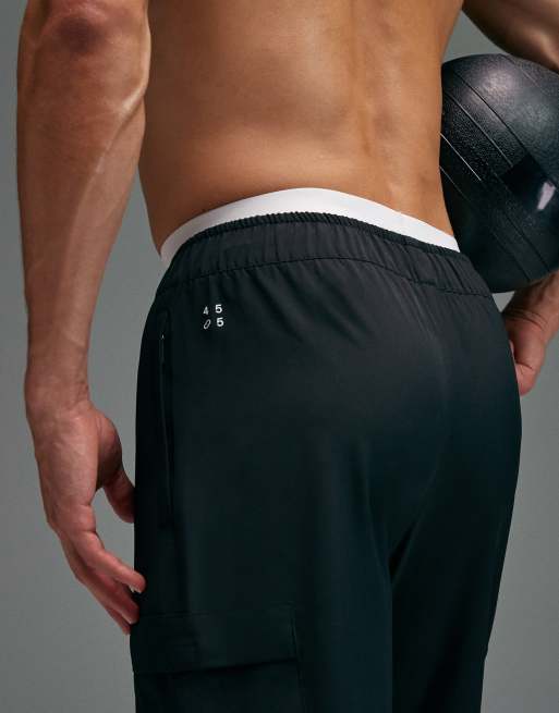 4505 quick dry cargo sweatpants with zip pockets in black, 2 of 5