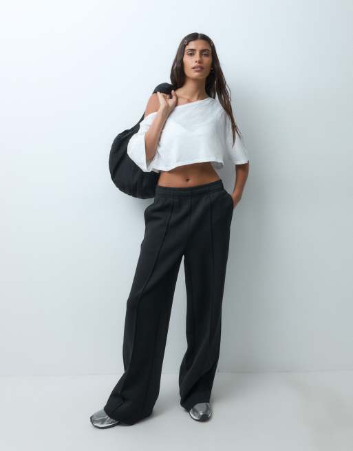 4505 quick dry cotton slub texture off the shoulder crop t-shirt in off white, 2 of 5