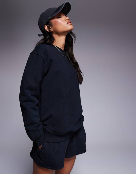 4505 quick dry heavyweight oversized training sweatshirt in washed black - view 1