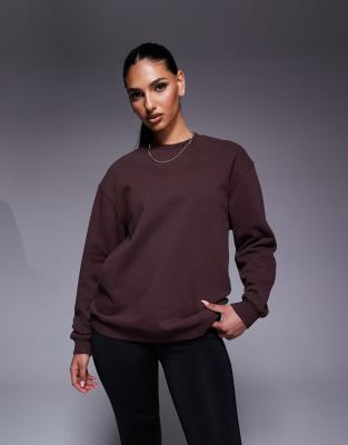 4505 quick dry heavyweight oversized training sweatshirt in washed brown