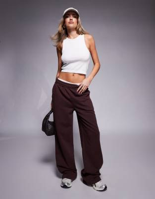 4505 quick dry heavyweight wide leg training sweatpants in washed brown