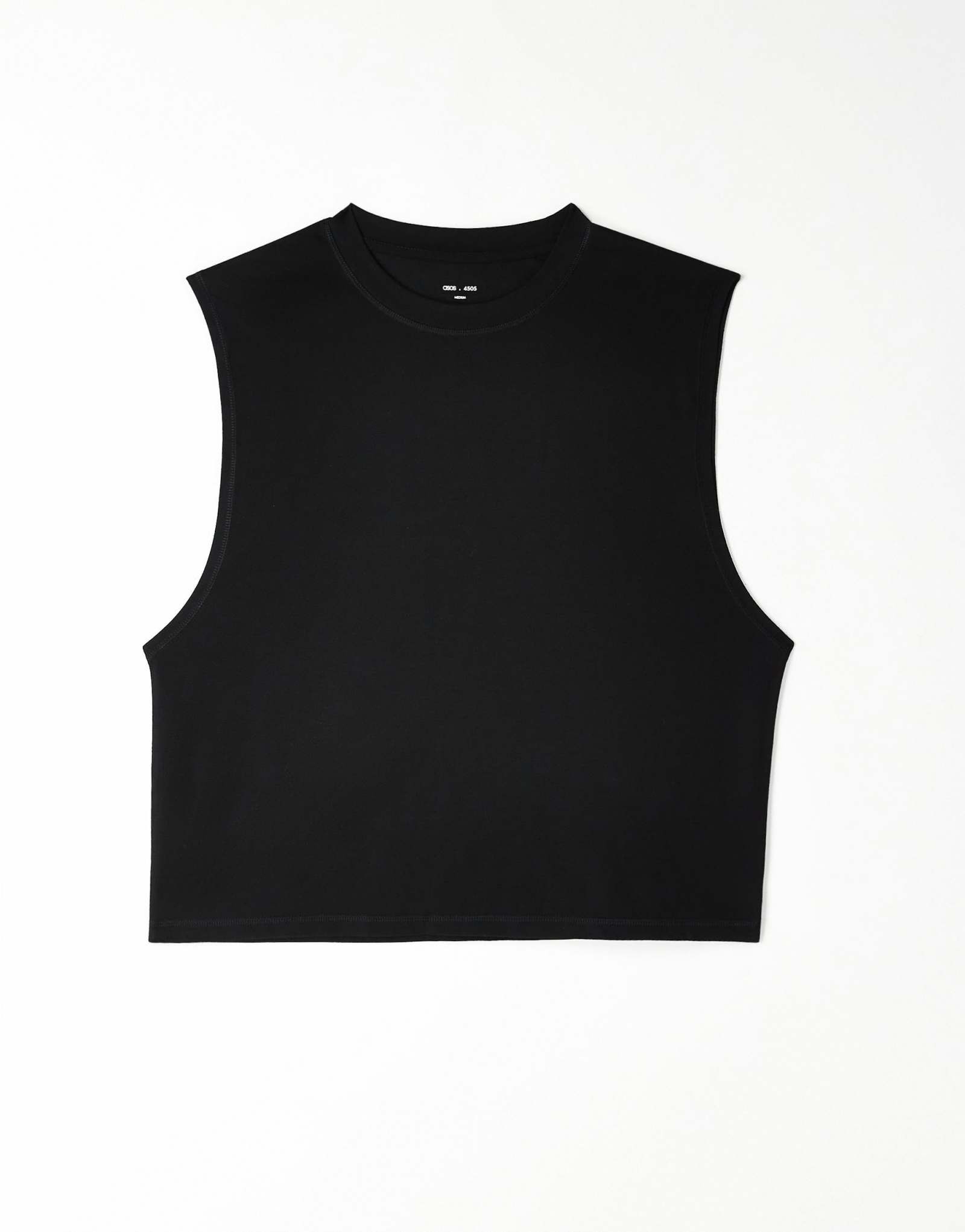 4505 быстросохнущая сетчатая укороченная тренировочная майка черного цвета