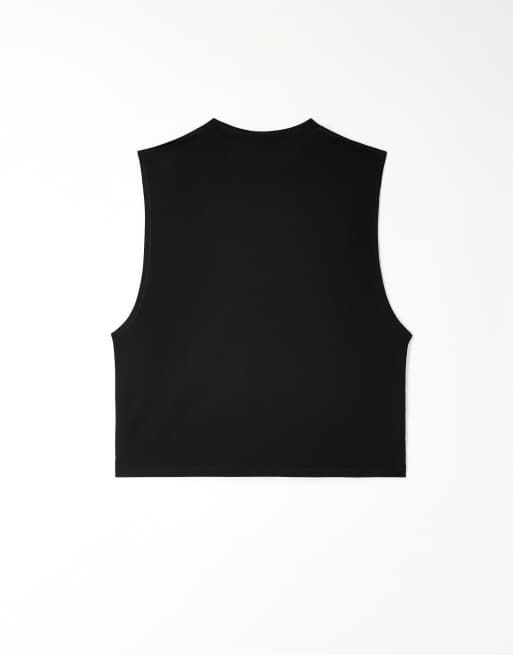 4505 quick dry mesh cropped training tank in black