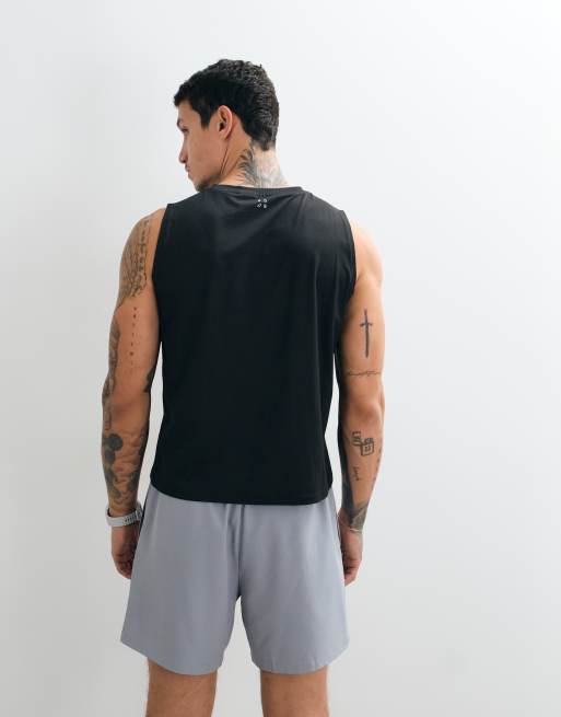 4505 quick dry mesh cropped training tank in black, 2 of 5