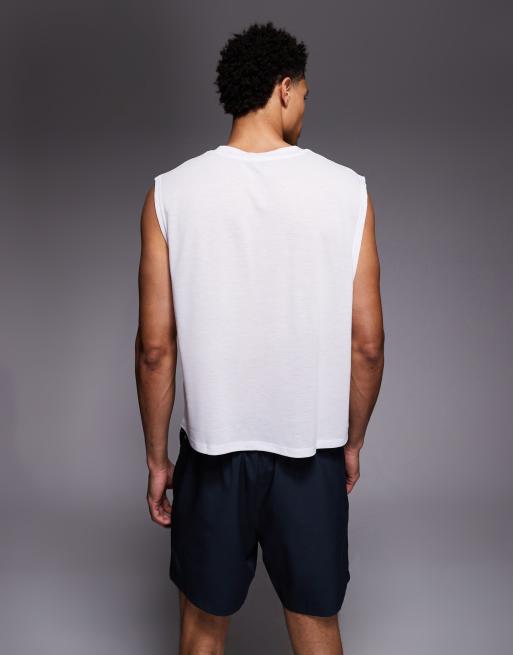 4505 quick dry mesh cropped training tank in white, 3 of 5