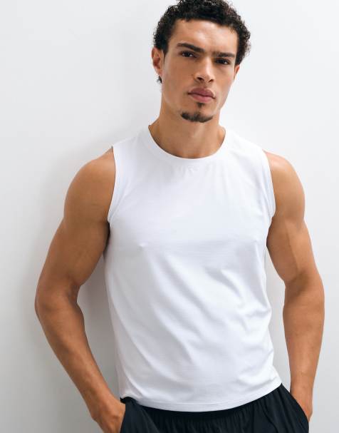 4505 quick dry mesh cropped training tank in white - view 1