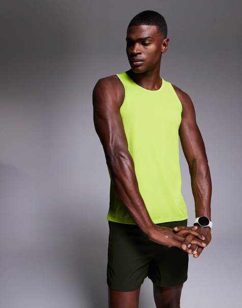 4505 quick dry mesh relaxed fit running tank top in acid green - view 1