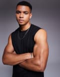[ASOS] 4505 quick dry mesh running boxy tank top in black M Black