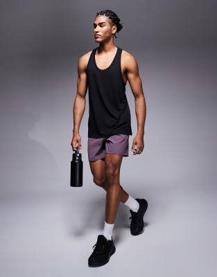 4505 Quick Dry Mesh Running Tank Top In Black
