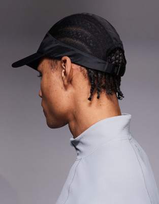 4505 Quick Dry Performance Adjustable Running Cap In Black