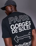 [ASOS] 4505 quick dry performance jersey back graphic oversized running t-shirt in black XS Black