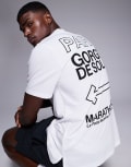 [ASOS] 4505 quick dry performance jersey back graphic oversized running t-shirt in white M White