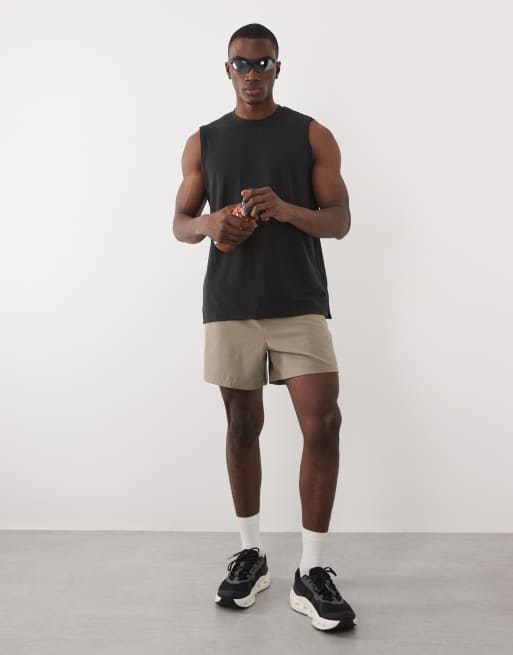 4505 quick dry performance jersey boxy oversized training tank in black, 2 of 5