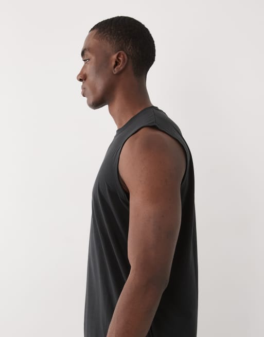 4505 quick dry performance jersey boxy oversized training tank in black, 5 of 5