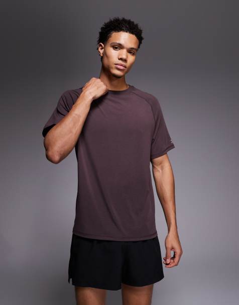 4505 quick dry performance jersey boxy training t-shirt in brown - view 1