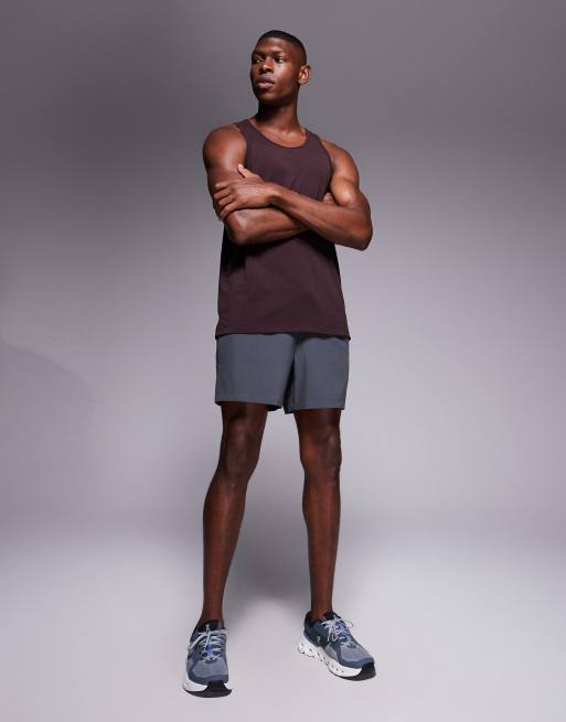 4505 quick dry performance jersey drop armhole tank with scoop neck in dark burgundy, 2 of 5