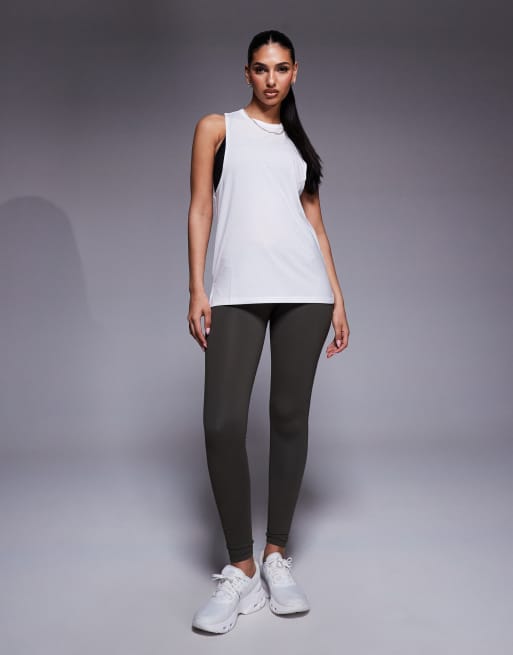 4505 quick dry performance jersey dropped armholes tank top in white , 3 of 4
