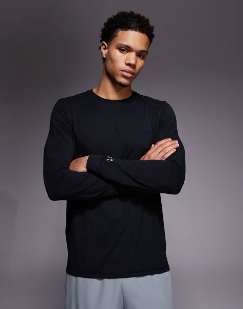 4505 quick dry performance jersey long sleeve training top in black - view 1