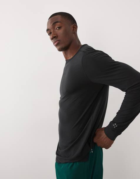 4505 quick dry performance jersey long sleeve training top in black