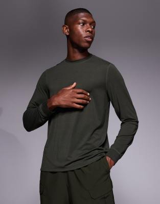 4505 Quick Dry Performance Jersey Long Sleeve Training Top In Green