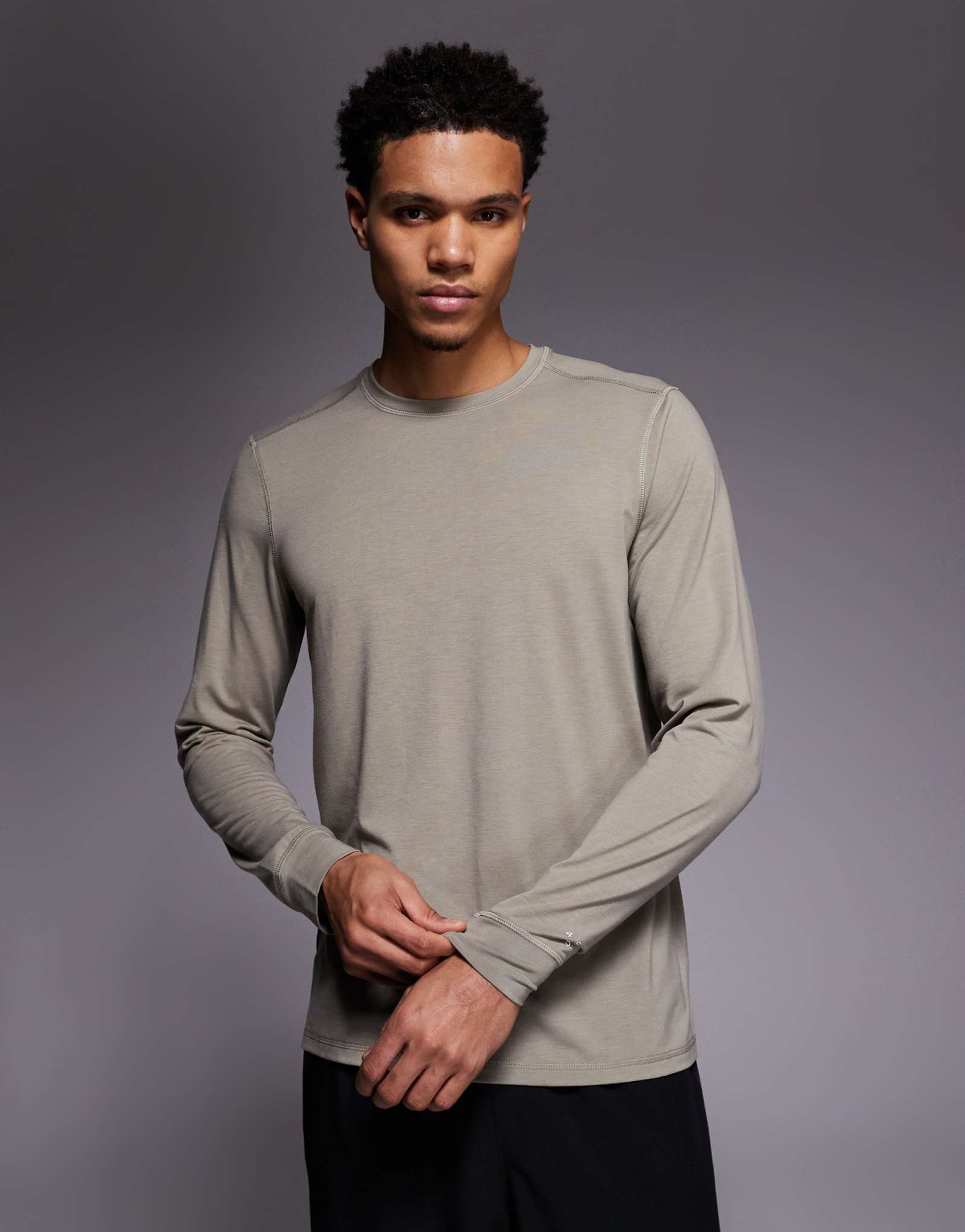 4505 быстросохнущий тренировочный топ из джерси с длинными рукавами цвета песчаника