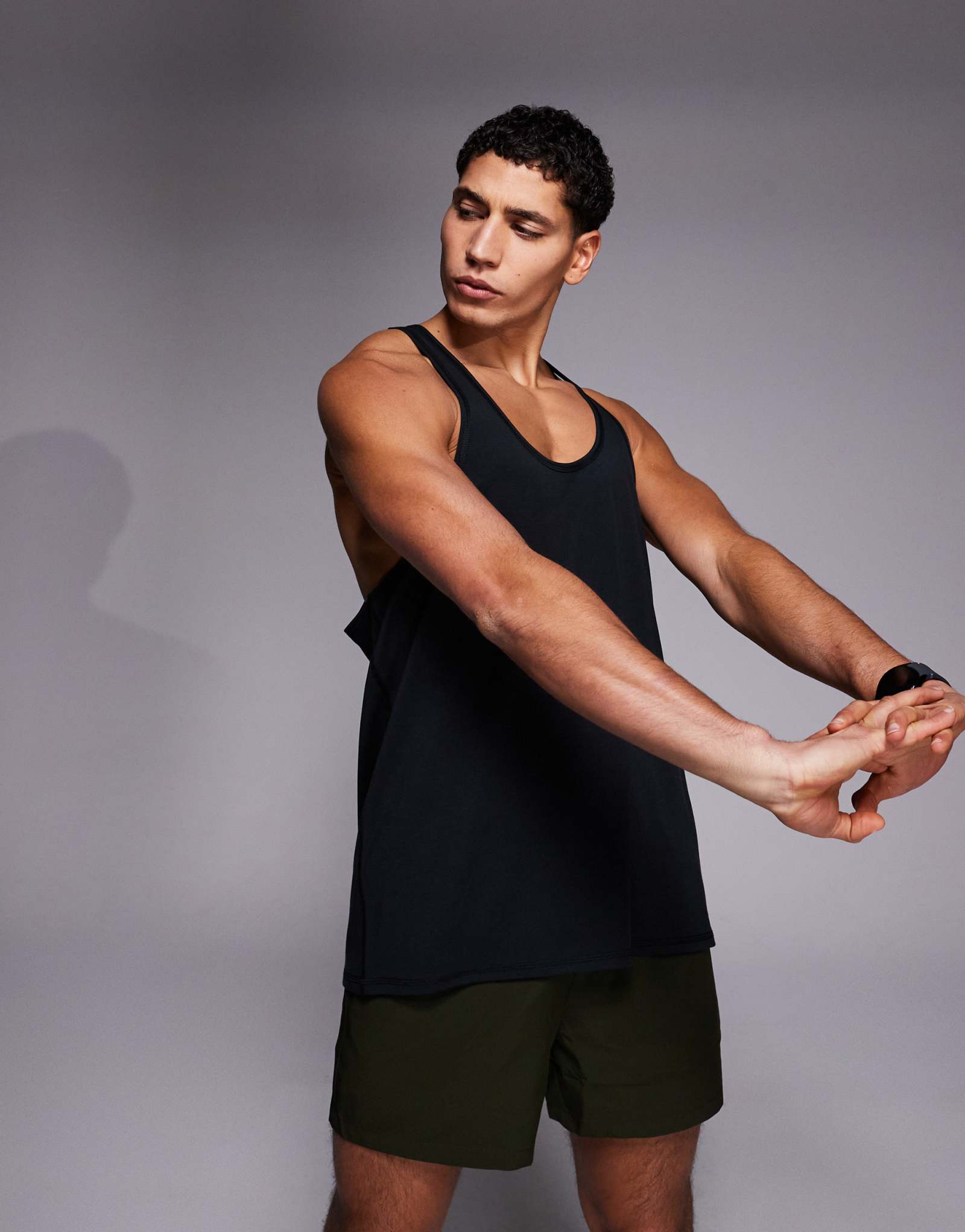 4505 быстросохнущая тренировочная майка из джерси-стрингера черного цвета