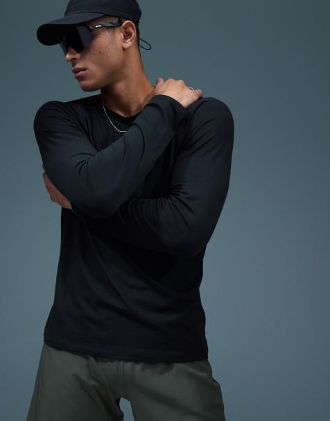4505 quick dry performance jersey training long sleeve t-shirt in black - view 1