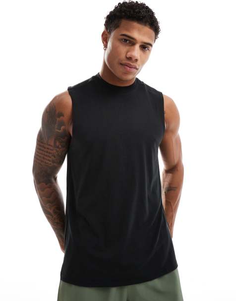 4505 quick dry performance jersey training tank top in black - view 1