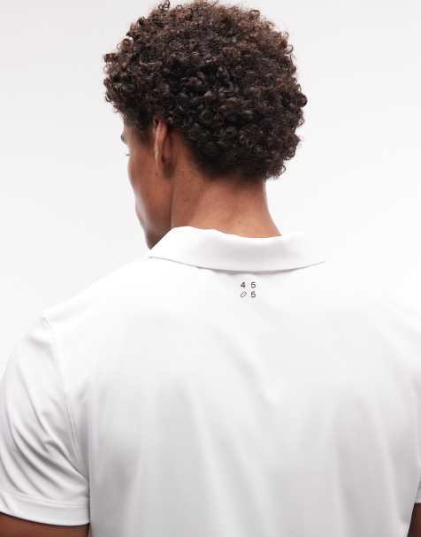 4505 quick dry performance polo with zip neck in white - view 1