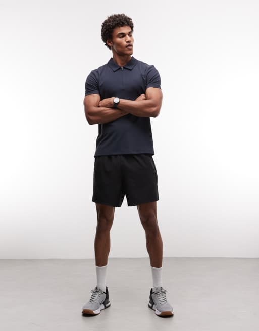 4505 quick dry performance quarter zip polo in navy | ASOS