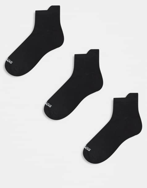 4505 quick dry running sneaker socks with arch support 3 pack in black - view 1