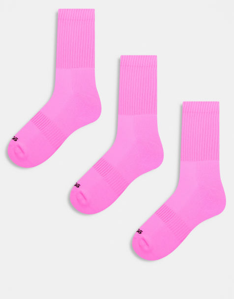 4505 quick dry running socks with arch support 3 pack in neon pink - view 1