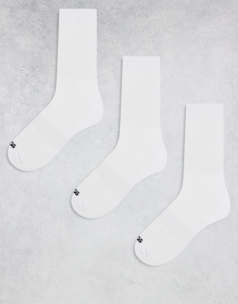 4505 quick dry running socks with arch support 3 pack in white - view 1