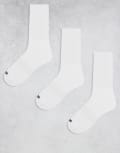[ASOS] 4505 quick dry running socks with arch support 3 pack in white L White