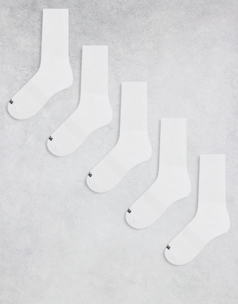 4505 quick dry running socks with arch support 5 pack in white - view 1