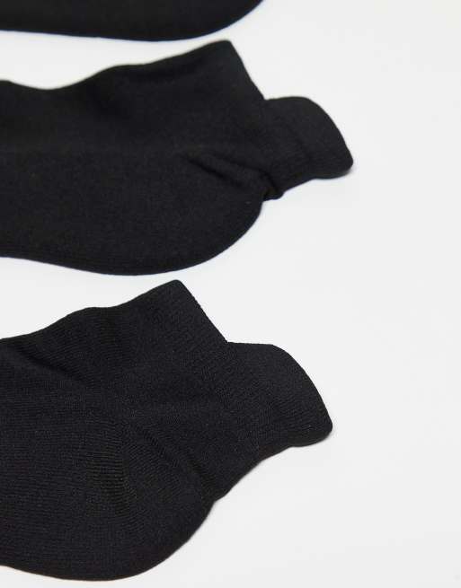 4505 quick dry running trainer socks with arch support 3 pack in black, 2 of 3