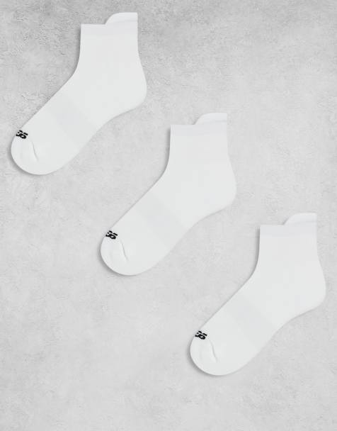 4505 quick dry running trainer socks with arch support 3 pack in white - view 1