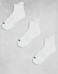 [ASOS] 4505 quick dry running trainer socks with arch support 3 pack in white XL White