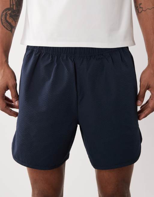 4505 quick-dry seersucker 13cm tennis shorts with zip pockets in navy, 3 of 5