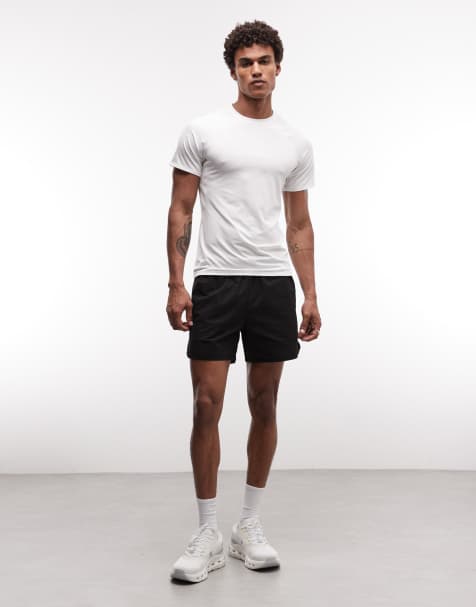4505 quick dry seersucker 5"" tennis short with zip pockets in black - view 1
