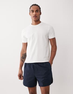 4505 Quick Dry Seersucker 5" Tennis Shorts With Zip Pockets In Blue