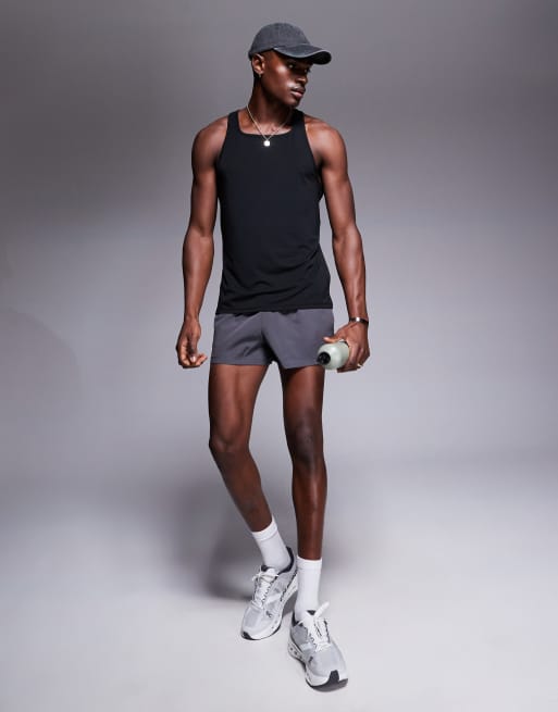 4505 quick dry square neck slim fit training singlet in black , 2 of 4