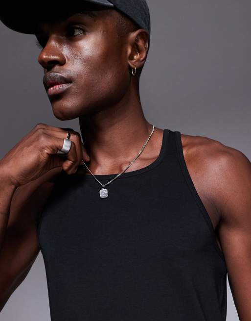 4505 quick dry square neck slim fit training singlet in black , 3 of 4