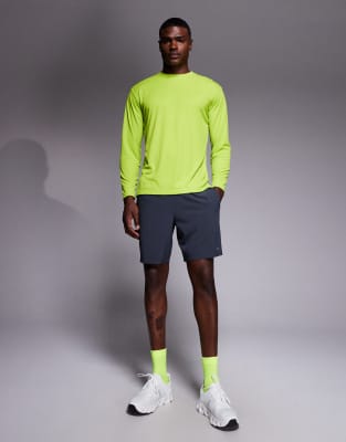 4505 Quick Dry Technical Mesh Relaxed Fit Long Sleeve Running T-shirt In Green