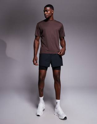 4505 Quick Dry Technical Mesh Relaxed Fit Running T-shirt In Brown