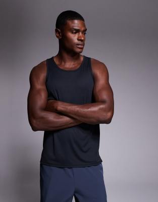 4505 Quick Dry Technical Mesh Relaxed Fit Running Tank Top In Black