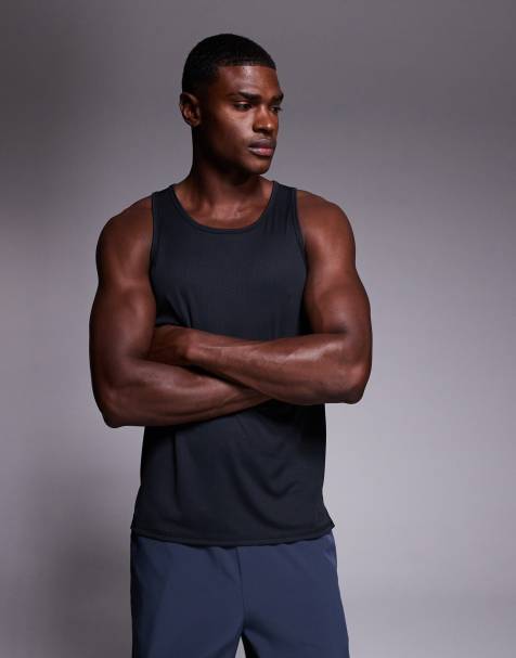 4505 quick dry technical mesh relaxed fit running tank top in black - view 1