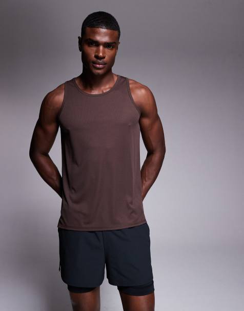 4505 quick dry technical mesh relaxed fit running tank top in raisin - view 1
